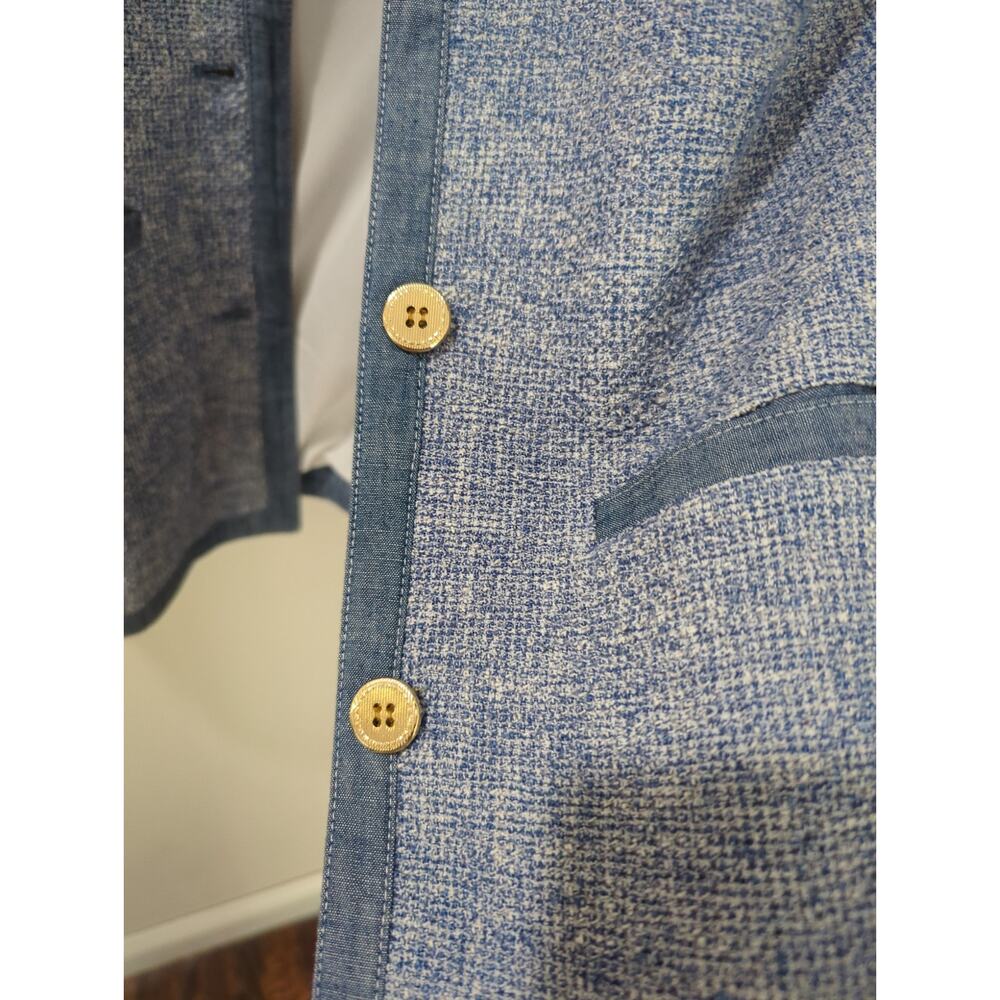 J McLaughlin Blue Textured Adella Jacket - Picture 4 of 7